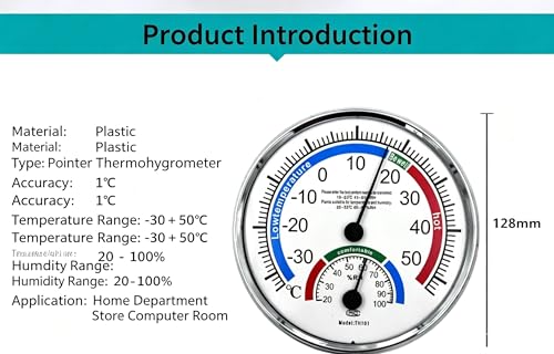 TH101 5" Indoor Outdoor Hygrometer/Thermometer