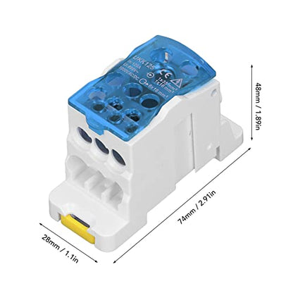 BORDSTRACT 690V 125A Blue DIN Rail Distribution Box - color: Blue, size: 125A