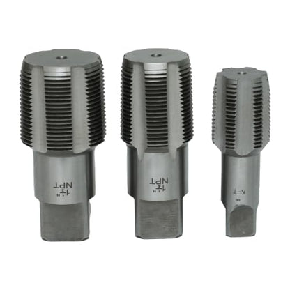 HFS(R)3PCS NPT Pipe Tap Set, 1", 1-1/4", 1-1/2", with Plastic Case for for Accurate Threads, Assorted Plumbers Mechanics DIY Thread Cutting Tools - size: 3PCS:1", 1-1/4", 1-1/2"