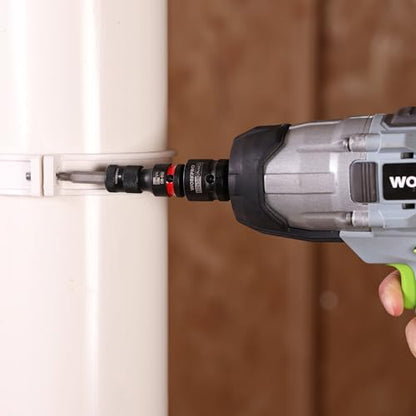 WORKPRO 3/8" Square Drive to 1/4" Hex Quick Release Socket Adapter, CR-MO - size: 3/8 inch