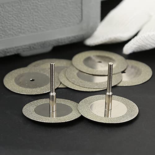 dophee 10pcs Diamond Cutting Off Discs Wheel with 2 Mandrel Arbor, 40mm - size: 40mm