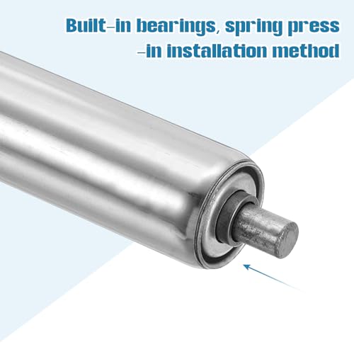 MECCANIXITY Stainless Steel Conveyor Roller 1.5" Diameter 20" Length Gravity Transmission Replacement Part Galvanized End (Silver) - size: 1.5"x20"