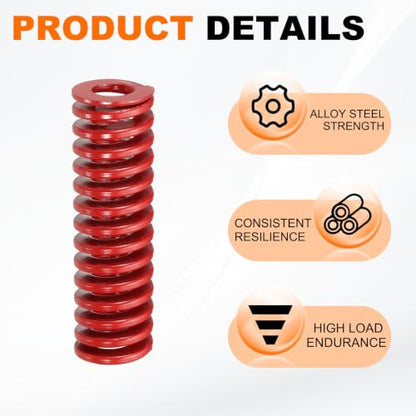 HARFINGTON 2pcs Die Spring 3/4" OD x 2.5" Free Length SMH4010, Red - size: 3/4" OD x 2.5" Free Length
