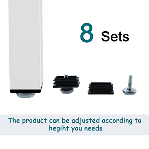 uxcell Adjustable Leveling Feet 25 x 50mm Rectangle Inserts Furniture Glide 8 Sets