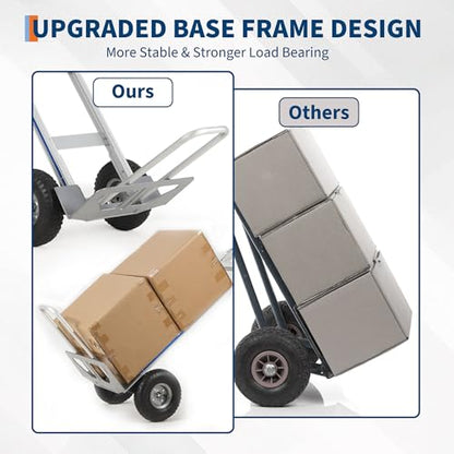 Aluminum Hand Truck Dolly Cart,600 LBS Capacity, with Extendable Base Plate - color: Hand Truck -600 Lbs