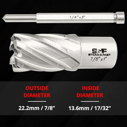 S&F STEAD & FAST Annular Cutter Set 2 Pcs, 7/8" x 1" DOC, Mag Drill Bits - style: 2P-7_8x1