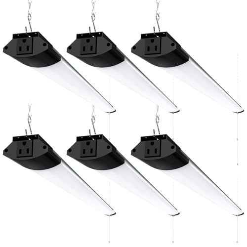 Barrina BS84 LED Shop Lights 4FT for Workshop, 84W 10000LM 5000K, 6 Packs - color: 5000K, size: Black-84W-6 Packs