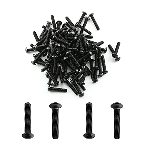 100Pcs M4 x 20mm Button Head Socket Cap Screws, Alloy Steel 10.9 Grade - size: M4 x 20mm