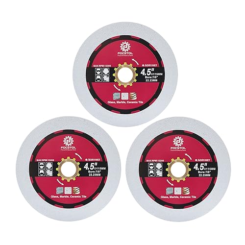 FOCSTOL Diamond Glass Cutting Disc 3pcs 4.5''(115mm) - size: 4.5''(115mm)