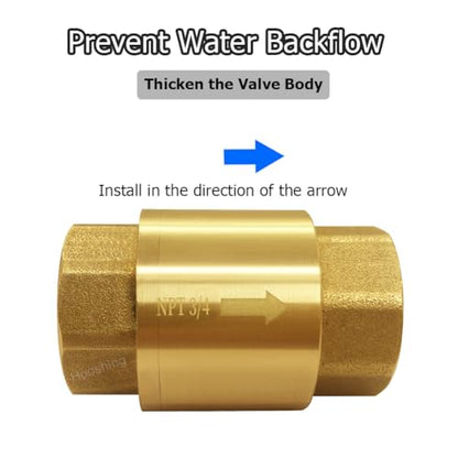 Hooshing 2PCS Spring Check Valve 3/4" NPT Female Thread Backflow Preventer - size: 3/4" NPT