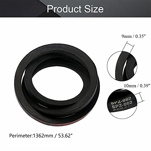 Othmro SPZ1362 Drive V Belt Inner Girth Industrial Power Rubber Transmission Belt Mower Belt Drive for Replacement Upper Transmission Triangle Rubber Lawn Industry Deck :1362mm/53.62"1Pcs - size: SPZ1362