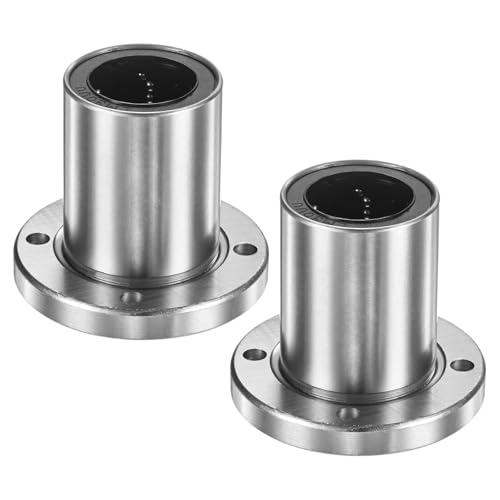PATIKIL LMK30UU Linear Ball Bearings 30mm Bore Dia 45mm OD 64mm Long 7mm Hole, 2Pcs Round Flange Linear Motion Bushing Double Side Rubber Sealed Rod Liner Shaft for CNC Machine 3D Printer - size: 30mm