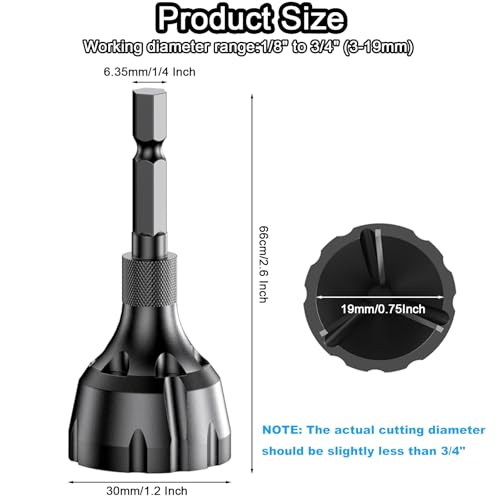 Deburring External Chamfer Tool Tungsten Carbide, 1/4" Hex Shank 1/8"-3/4" - size: 1/8"-3/4"