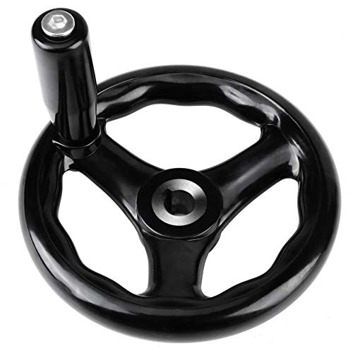 3 Spoke Hand Wheel 125mm/4.92inch Diameter Black Round Wheel Thread Hole 12mm/0.47inch Lathe Milling Machine Hand Wheel