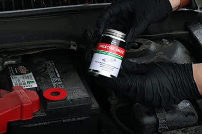 AGS Dielectric Grease for Electrical Connectors – 4oz Silicone Grease for Spark Plugs, Battery Terminals, Wiring & Connectors, Made in USA Since 1931, Brush-Top Can for Precise, Mess-Free Application - size: 4oz