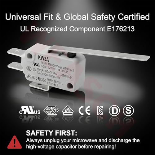 6 Pack Long Straight Lever Micro Switch, 16A 125/250V SPDT - size: V-153-1C25