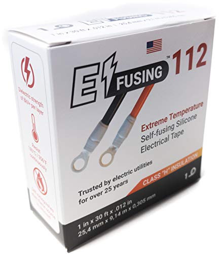 E/FUSING 112 - Flame Resistant High Temperature Self-fusing Silicone Electrical Insulation Tape 1 in x 30 ft (Pack of 3) - size: 1 in x 30 ft x 12 mil thick (Pack of 3)