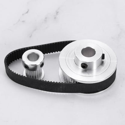 uxcell 2 Set GT-2 Synchronous Wheel 20&60 Teeth 8&10mm Bore, Aluminum Alloy Timing Pulley Wheel with 2Pcs Length 200mm, Width 10mm Belt for 3D Printer, CNC Machine (20-60T-8&10B-10)