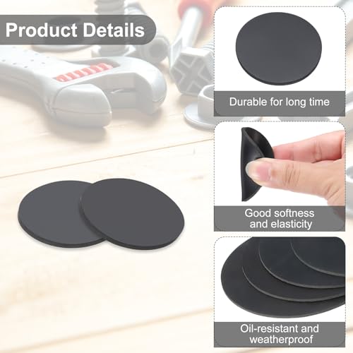 PATIKIL Rubber Solid Discs Washers, 10 Pcs 25mm OD x 1mm Thick Rubber Round Gasket Pad Bushings Spacer Washer for DIY Gasket Craft, Black - size: 25mm x 1mm