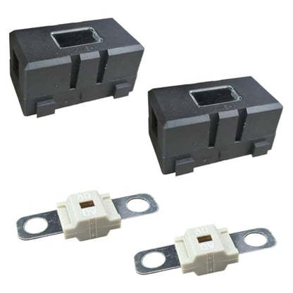 2PCS AMI/Midi Fuse Holders with 80A Fuses, High Current Fuse Holder with Cover, Automotive Fuse Holder, and Bolt-On Fuses for Cars, Buses, Caravans, Trucks, Construction Vehicles (80A) - style: 80A
