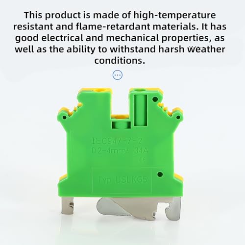100PCS USLKG5 Wire Terminal Block DIN Rail Ground Circuit Application for 12-28 AWG 800V Electrical Cabinets Distribution Box,Solar Project,PLC Industrial Control Automation Panel DIY CNC RV - color: USLKG5 Ground