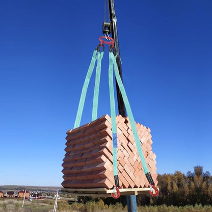 5Ft 6T Chain Sling for Lifting, 13220lbs 4 Legs with Grab Hooks & Adjusters, Polyester Rigging Straps for Engine Hoist & Security Towing