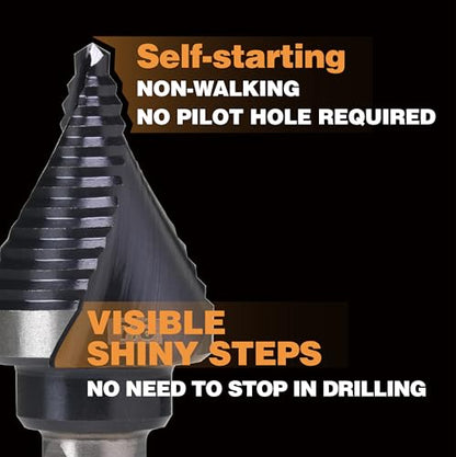 7/8" Single Size M35 Step Drill Bit Unibit for Hole Drilling - size: Single Size 7/8" (2 Flutes)