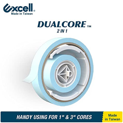 Excell EX-11825BK Dualcore Desktop Tape Dispenser 1" + 3" Core