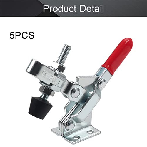 Utoolmart Hand Tool Vertical Toggle Clamp GH-102-B Quick Release Clamp 100kg Holding Capacity 5 Pcs - size: GH-102-B 5pcs