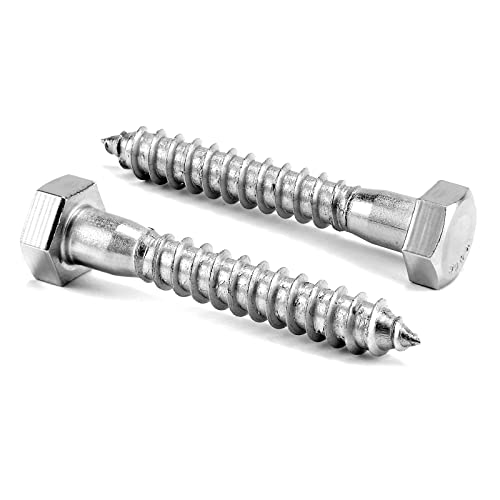 1/2" x 2" Hex Head Lag Screws Bolts 20Pcs 304 Stainless Steel 18-8, Partial Thread, Hexagon Head Wood Screws by SG TZH - size: 1/2-13 x 2"
