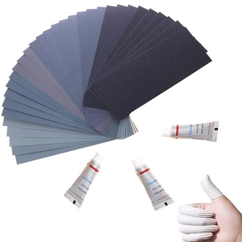 Extra Fine Sand Paper 120 to 20000 Grit, 36 PCS Sandpaper Sheets with 3 Finger Cots, Assorted Wet Sanding Paper Automotive Sandpaper Assortment, for Car Wood Metal Furniture 9.1 x 3.6'' - style: 36PCS