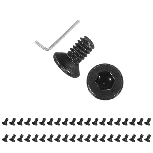 PATIKIL M2x4mm Flat Head Socket Cap Screws Carbon Steel Hex Spanner 100Pcs - size: M2x4 mm