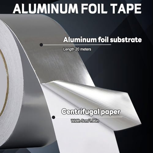 ASTIMESA Aluminum Foil Tape for Ductwork, 2 Inch x 22 Yd 3.9 Mil Heat Resistant Tape, HVAC Tape, Waterproof Silver Metal Tape, Strong Adhesive Dryer Vent Tape for Hose Exhaust Pipe (1)