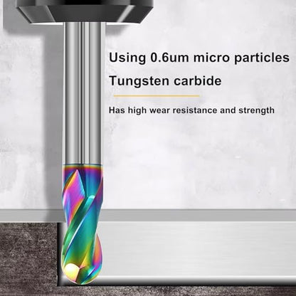 1mm-12mm R0.5-R6 2-Flute Carbide Ball Nose End Mill Set, 9-Pack - size: 1mm-12mm