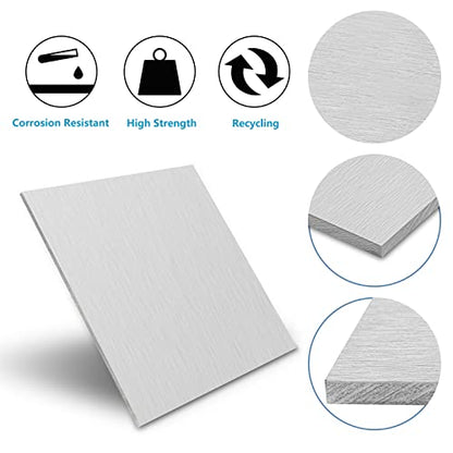 2Pack 1/8Inch Thick Aluminum Sheet Plate, 12" x 12" 6061 Aluminum Plates - size: 12x12", style: 2PCS-1/8"