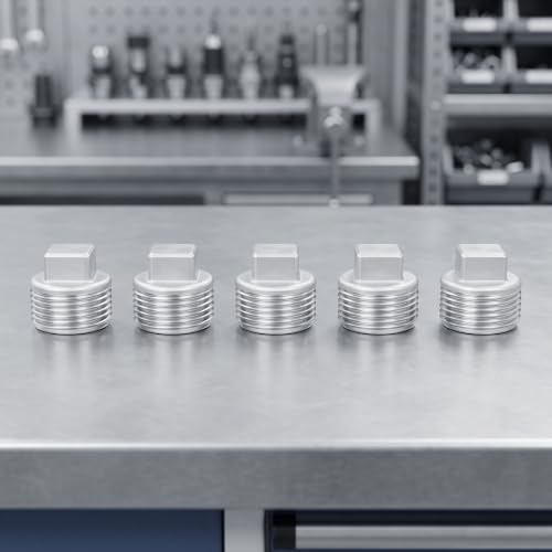 TAISHER 5Pcs 316 SS Cast Square Head 3/8"NPT Male Socket Pipe Plug - size: 3/8" MNPT(316 Plug)