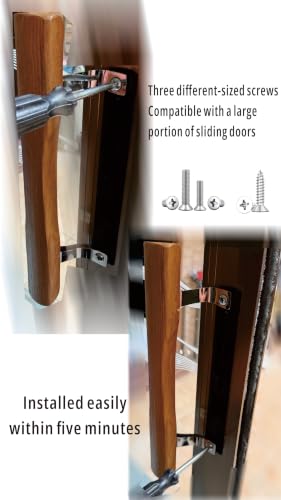 Pack of 2,Patio Pull Handles,Sliding Patio Door Wood Handles,6-5/8 In - size: Pack of 2