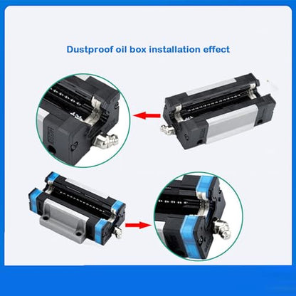 HGH45CA Linear Slider Block, 2pcs 45mm HG45 Square Bearing Slider Block with 2 Sets HV45 Self-Lubricating Dust-Proof Oil Box Dustproof Accessories for Guideway Rail as CNC Kit Part Replacement - size: HGH45 Block With KK oil box