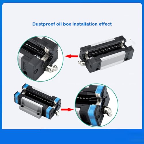HGH30CA Linear Slider Block, 2pcs 30mm HG30 Square Bearing Slider Block with 2 Sets HV30 Self-Lubricating Dust-Proof Oil Box Dustproof Accessories for Guideway Rail as CNC Kit Part Replacement - size: HGH30 Block With KK oil box