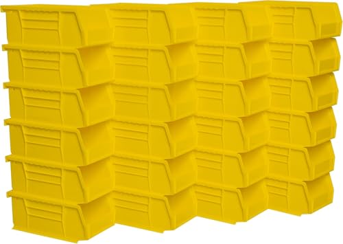 Akro-Mils 30220 AkroBins Plastic Hanging Stackable Storage Organizer Bin, 7-Inch x 4-Inch x 3-Inch, Yellow, 24-Pack - color: Yellow