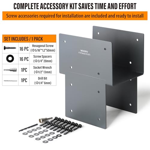 1 Pack Heavy Duty 8x8 (Actual 7.5"x7.5") Stainless Steel Post Caps Tie Bracket , Fit Connecting Wood Gazebo, Deck Patio Post and Wood Beams Bracket ( Dark Ggray) - size: Standard 8"x8"(Actual 7.5"x7.5")