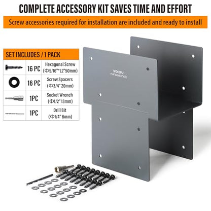 1 Pack Heavy Duty 8x8 (Actual 7.5"x7.5") Stainless Steel Post Caps Tie Bracket , Fit Connecting Wood Gazebo, Deck Patio Post and Wood Beams Bracket ( Dark Ggray) - size: Standard 8"x8"(Actual 7.5"x7.5")