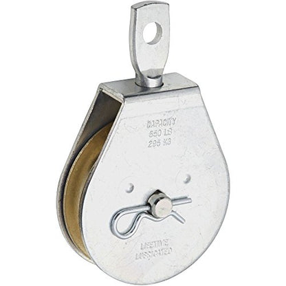 National Hardware Swivel Single Pulley System, 3 in, Die Cast, Zinc Plated - size: 3 Inch