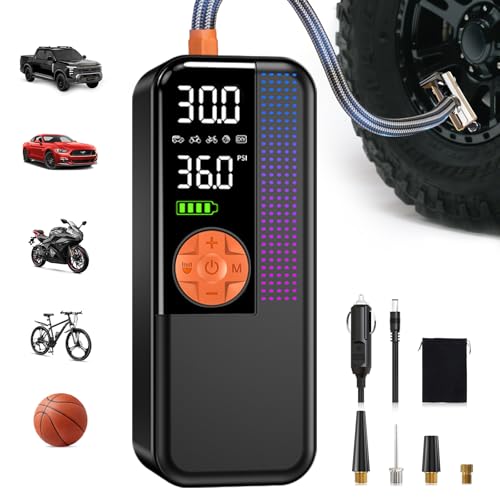 WEOLULI 150PSI Portable Cordless Tire Inflator Air Compressor - color: Orange, style: 10000mAh