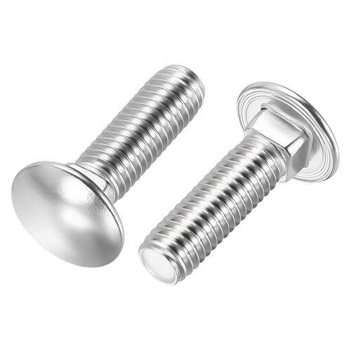 25Pcs 1/4"-20x7/8 Carriage Bolt 304SS, Silver - color: Silver, size: 1/4"-20x7/8"