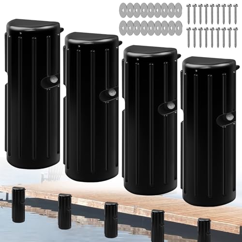 Dock Bumpers, Boat Dock Bumper Fender for Edge & Side, Marine-Grade PVC Fenders Guards for Docking, UV-Resistant, Edge Protection & Dock Guard, Includes 304 Stainless Hardware, 4Pack - Black - style: 4PACK-BLACK