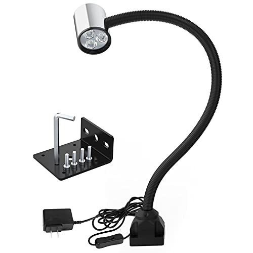 Led Machine Work Light, IP65 Water Proof 23in Flexible Gooseneck Lamp 900 Lumens 120 Volt for Lathe Milling Drill Press Industrial Lighting, Install With Screws - size: 23.6 inch, 4 Hole Screw Base.