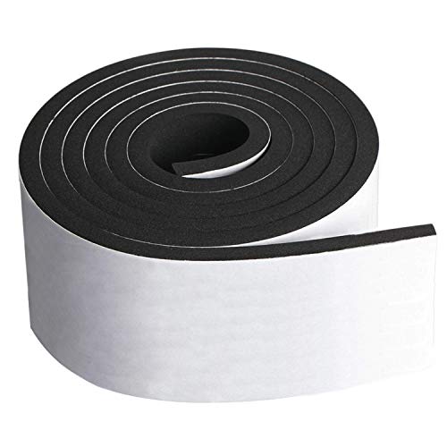 Neoprene Foam Strip Roll By Dualplex, 4" Wide x10' Long 1/4" Thick, Weather Seal High Density Stripping with Adhesive Backing – Weather Strip Roll Insulation Foam Strips - size: 4" Wide x10' Long 1/4" Thick