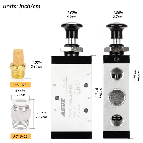 3/8" NPT Manual Control Valve 4R310-10, 5-Port 2-Position Hand Valve - size: 3/8'' NPT, style: 5 Way 2 Position