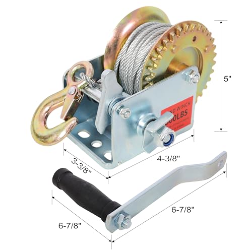 800LBS Manual Winch–Galvanized,Multi-Use